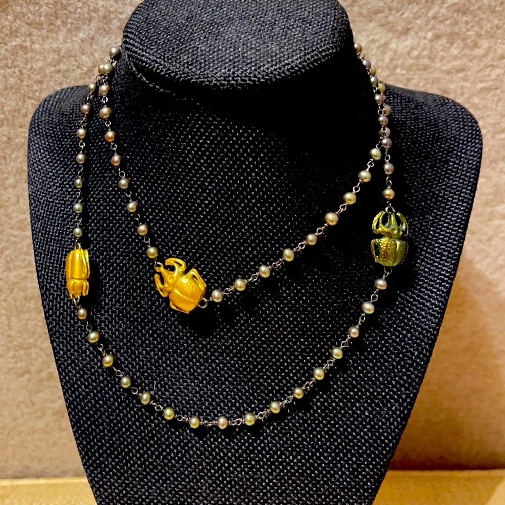 Bottega Veneta scarab beetle necklace